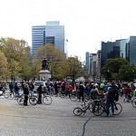 The assembled crowd at Cycle and Sole.